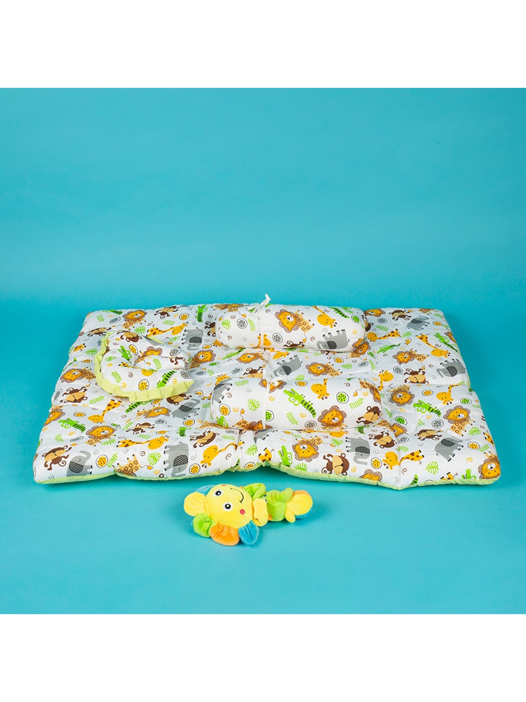 

Baby Moo Kids White Jungle Print Muslin Mattress Set