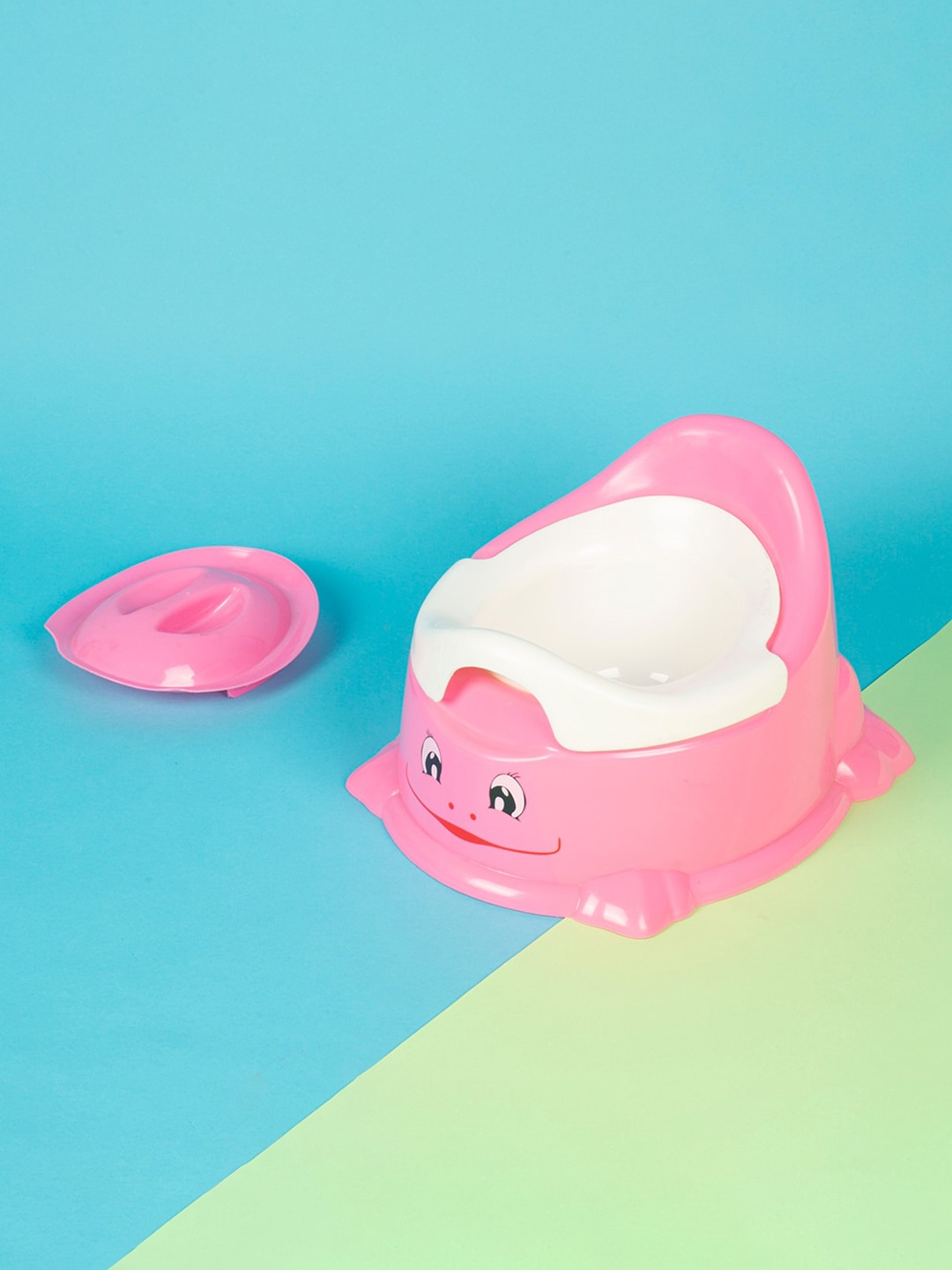 

Baby Moo Kids Pink & White Printed Smiley Potty Chair