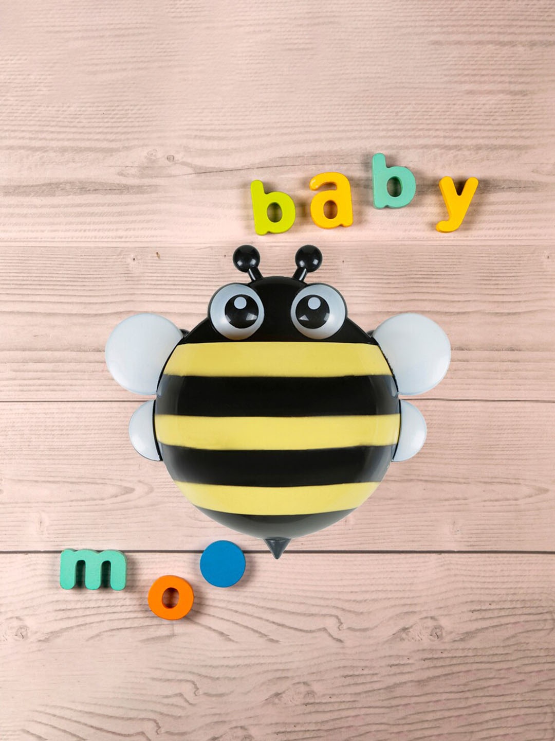 

Baby Moo Kids Yellow Striped Honey Bee Toothbrush Holder