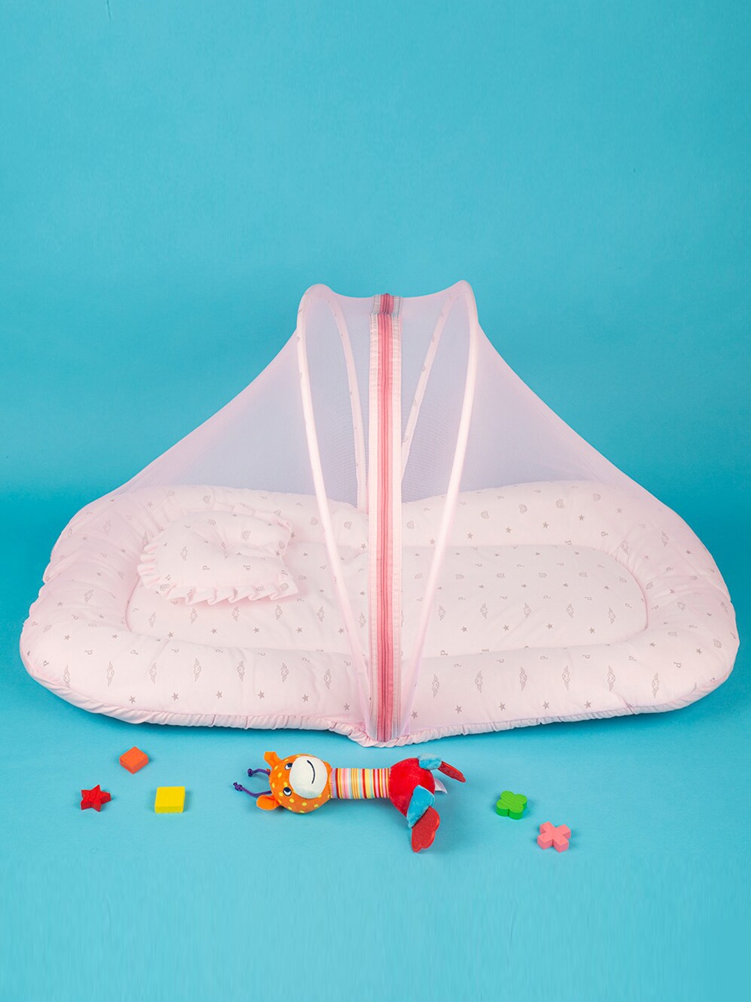 

Baby Moo Kids Pink & Black Printed Velvet Tent Mattress Set