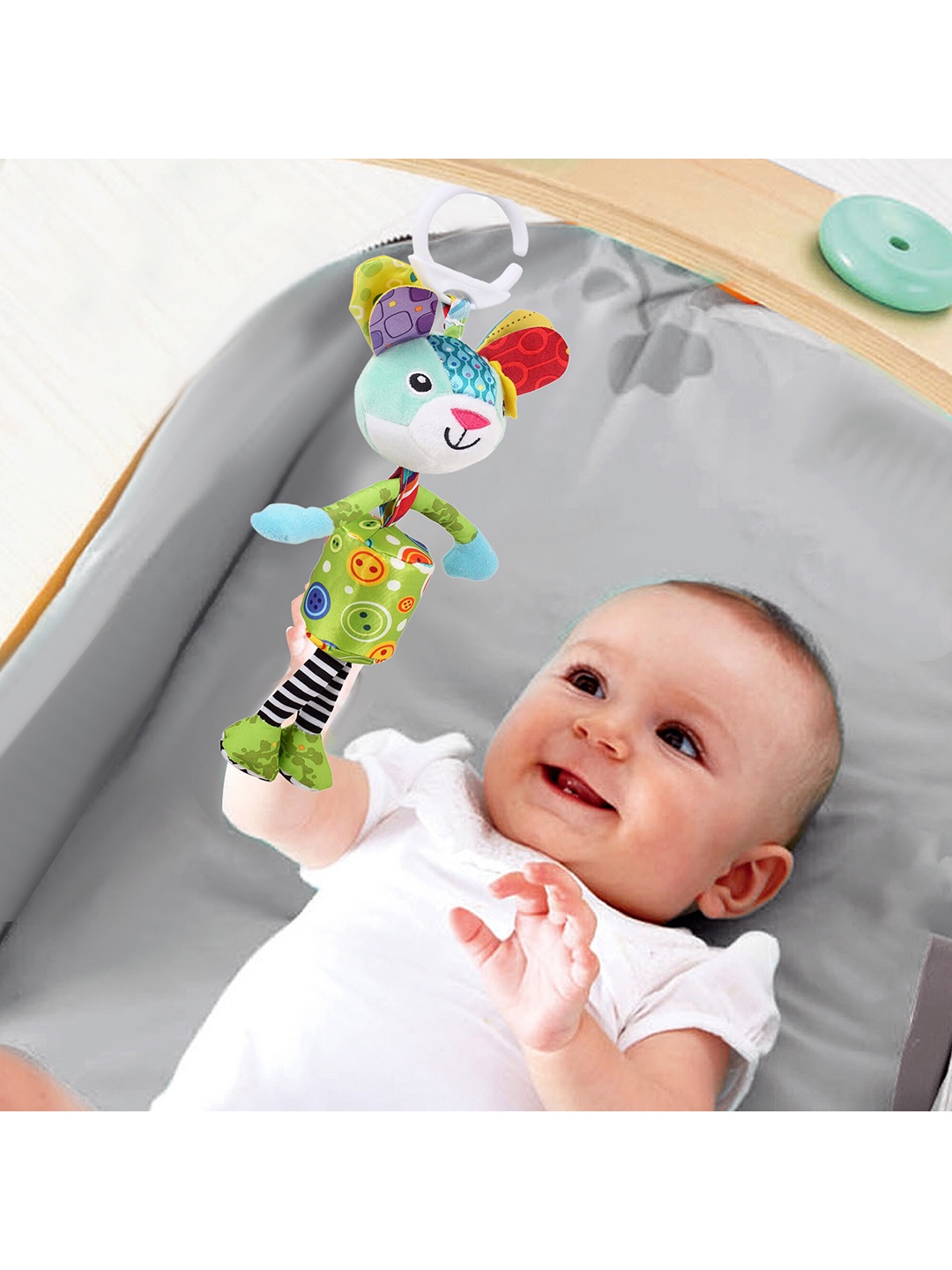 

Baby Moo Mr. Flourist Green Hanging Musical Toy, Multi