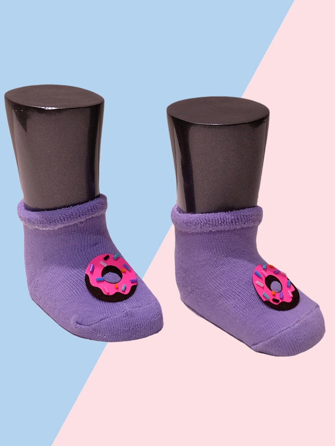 

TIPY TIPY TAP Kids Purple Donut Printed Ankle-Length Socks