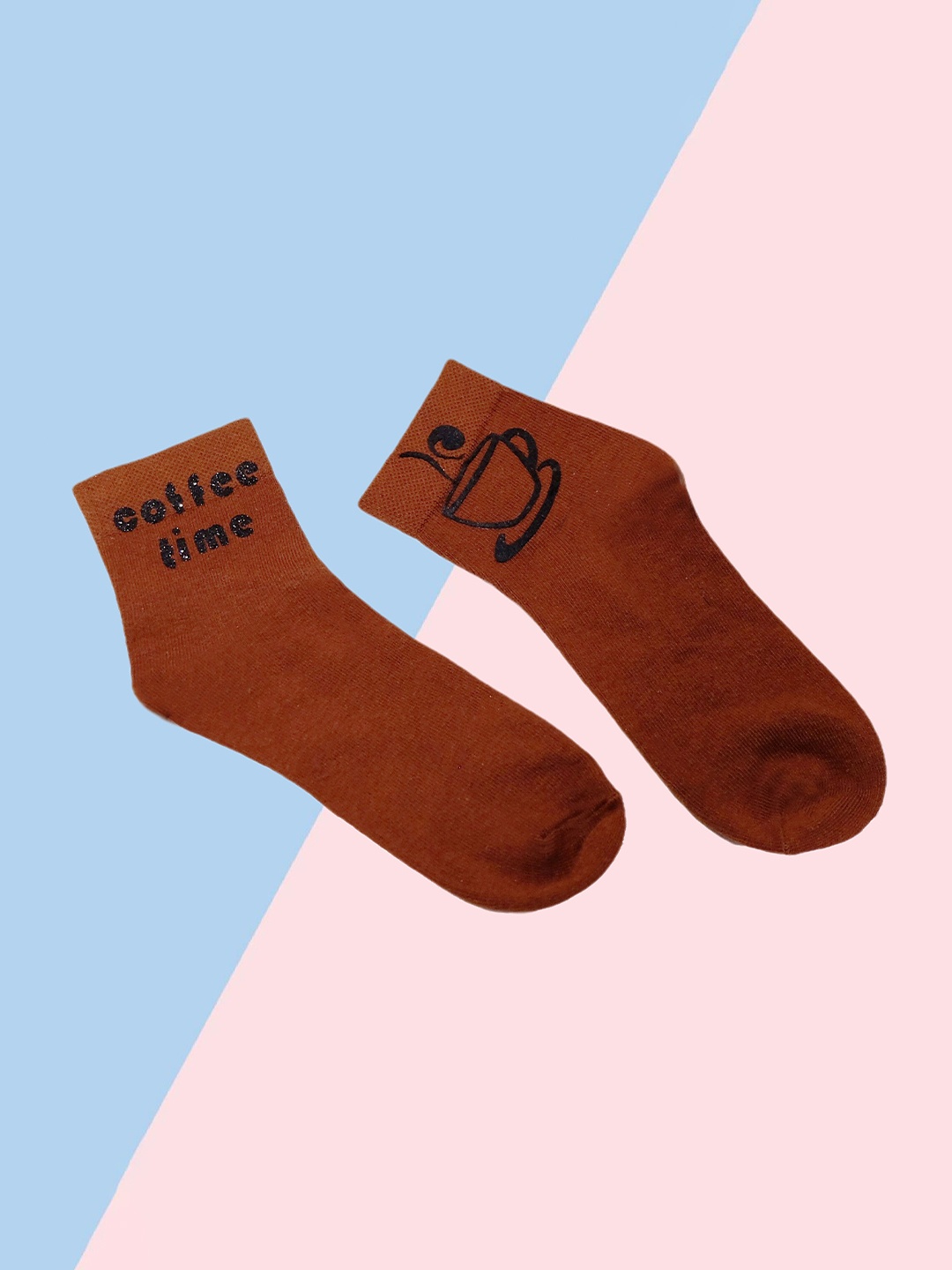 

TIPY TIPY TAP Kids Brown Solid Ankle Length Socks