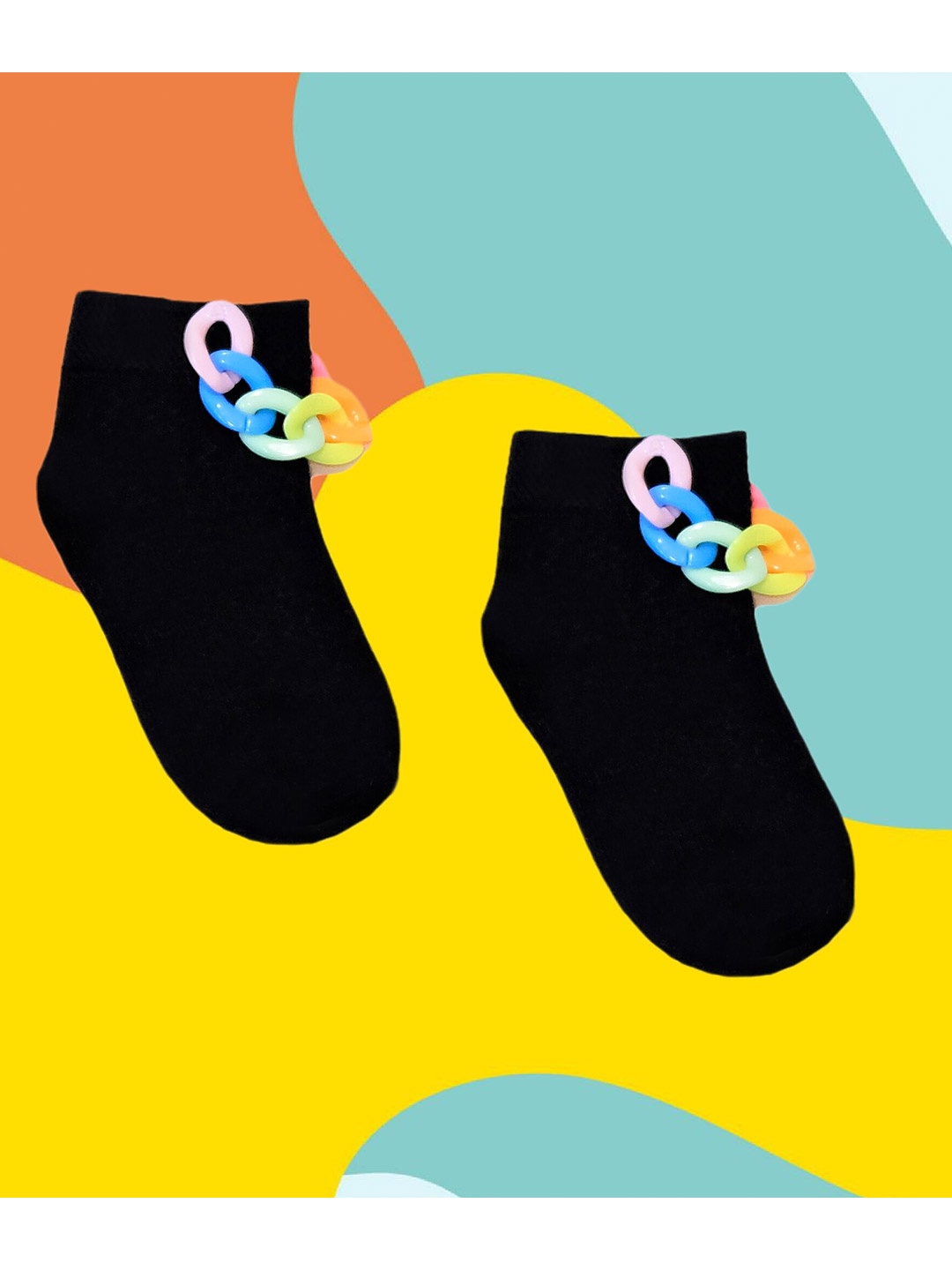 

TIPY TIPY TAP Kids Black Solid Ankle-Length Socks