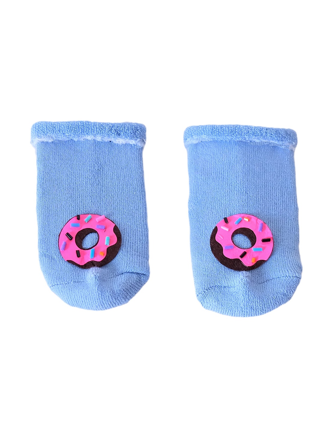 

TIPY TIPY TAP Kids Turquoise Blue Donought Printed Ankle Length Cotton Socks
