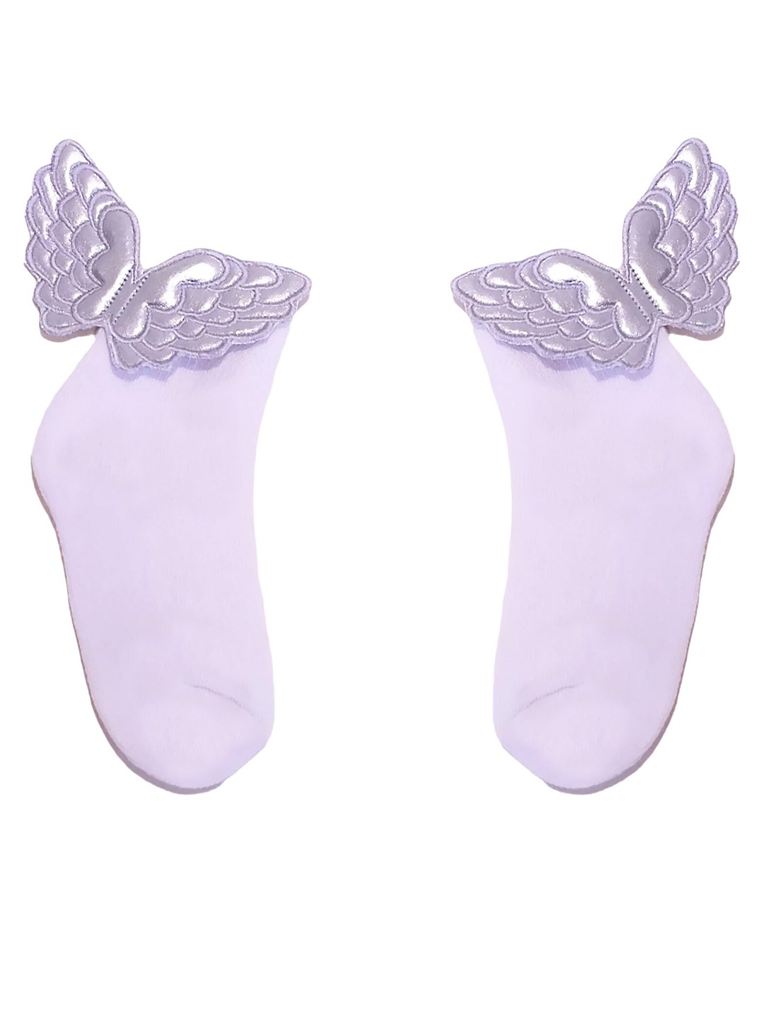 

TIPY TIPY TAP Kids White & Silver-Toned Ankle-Length Socks