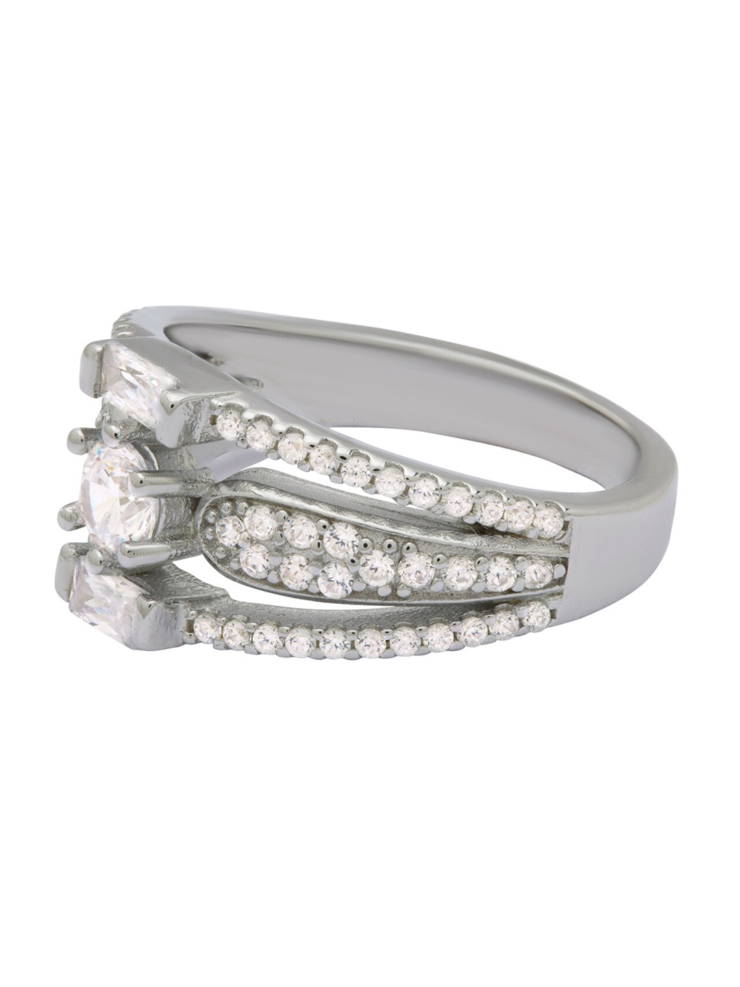 

ANAYRA Women CZ Studded 925 Sterling Silver Finger Ring