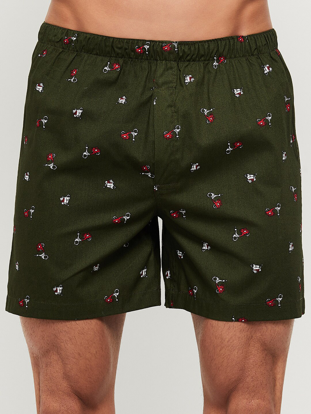 

max Men Green Printed Cotton Boxers NOONAOPBXBK10BLACK
