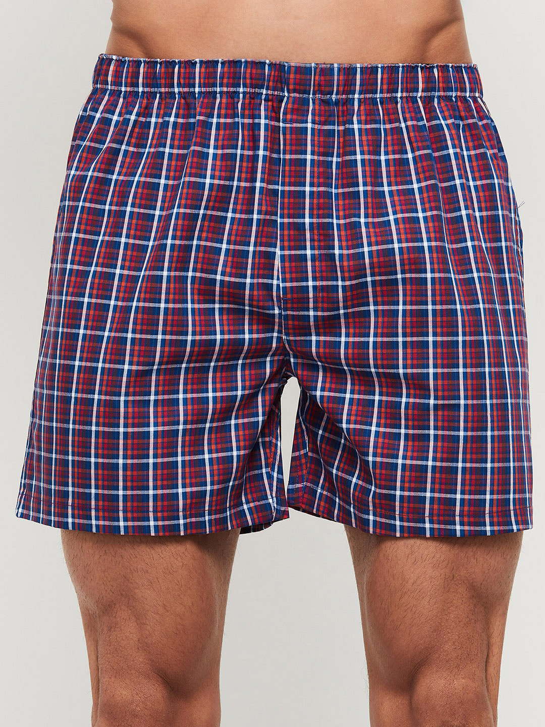 

max Red & Blue Checked Pure Cotton Boxer