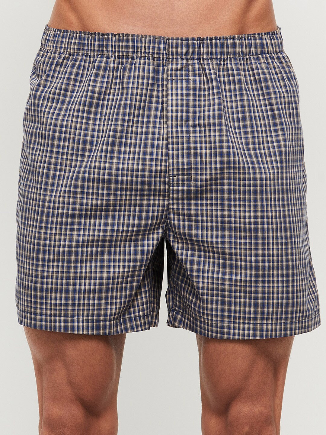 

max Men Navy Blue Checked Pure Cotton Boxers NOOSNYDBXNY8ANAVY