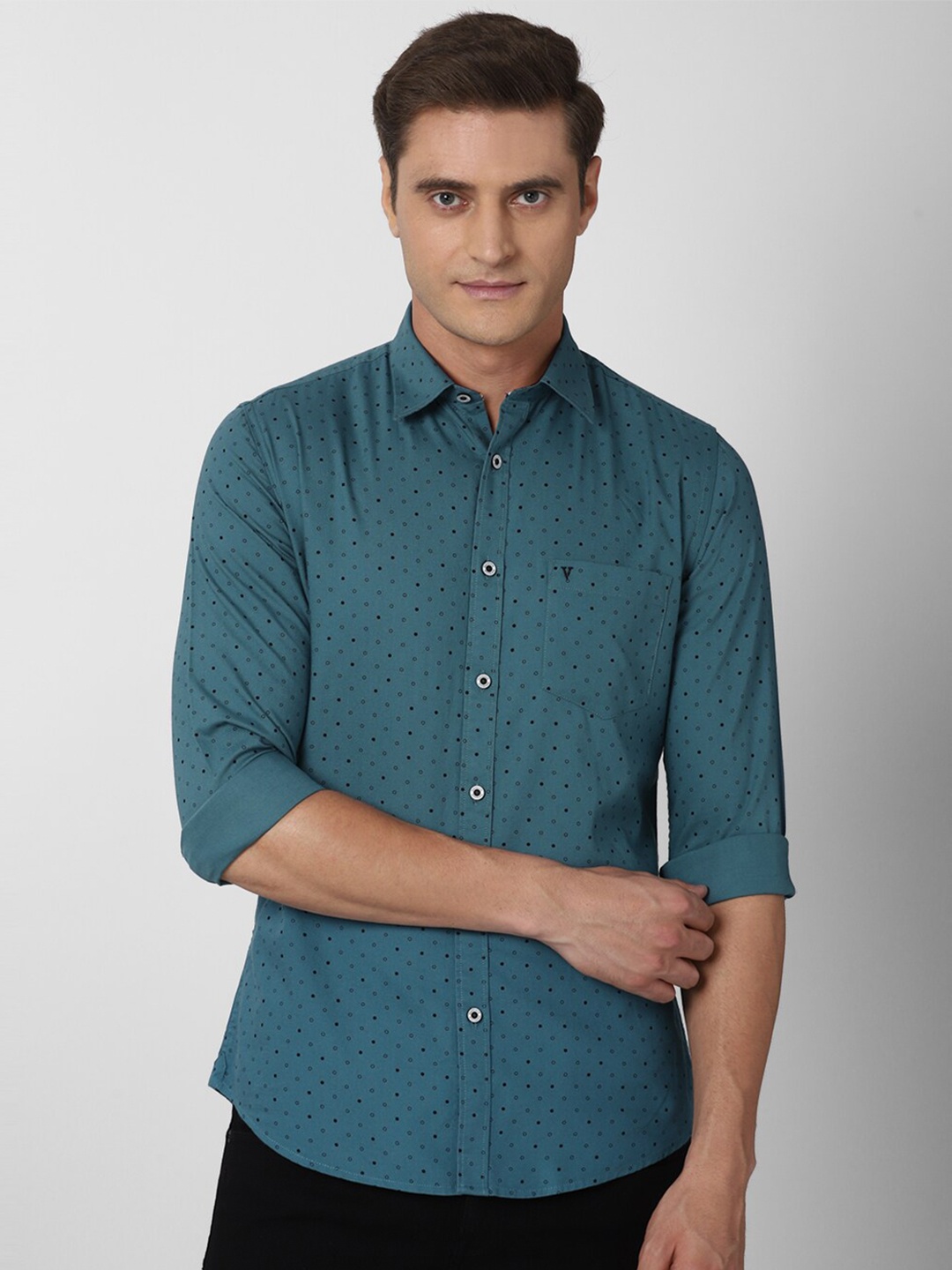 

Van Heusen Sport Men Blue Slim Fit Printed Casual Shirt