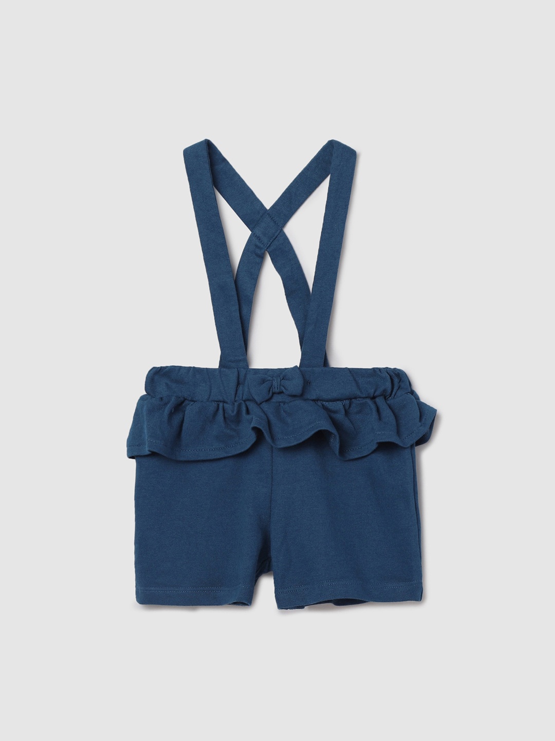 

max Girls Navy Blue Solid Regular Fit 100% Cotton Casual Shorts