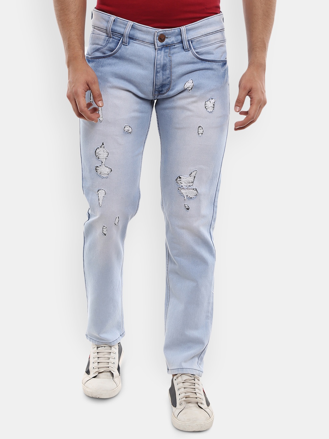 

V-Mart Men Blue Mildly Distressed Heavy Fade Stretchable Jeans