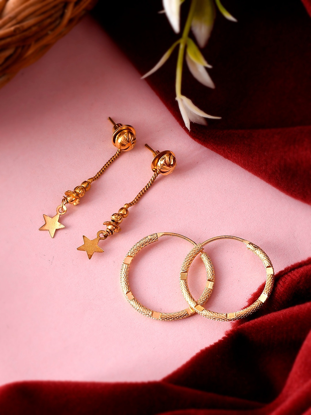 

Silvermerc Designs Women Gold-Plated Contemporary Drop Earrings