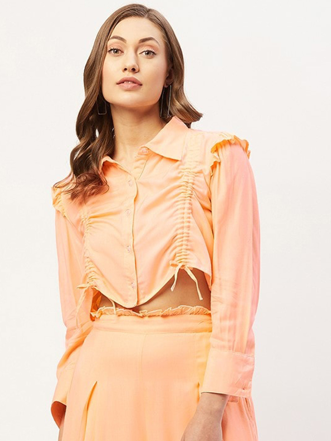

ANVI Be Yourself Women Orange Custom Casual Shirt