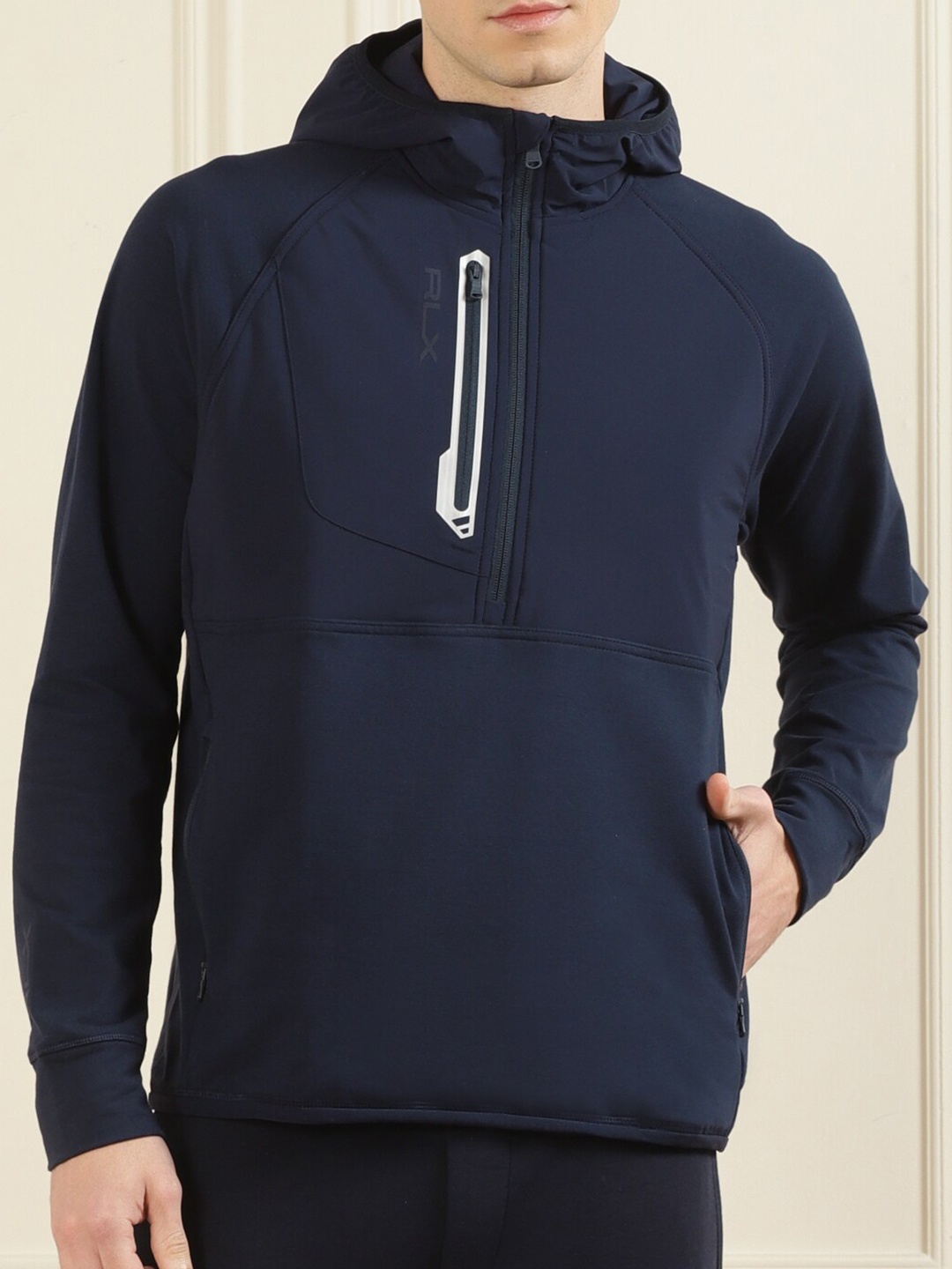 

Polo Ralph Lauren Men Navy Blue Pure Cotton Hooded Sweatshirt