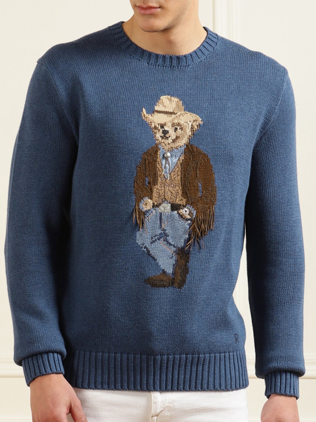 

Polo Ralph Lauren Men Navy Blue Printed Sweatshirt