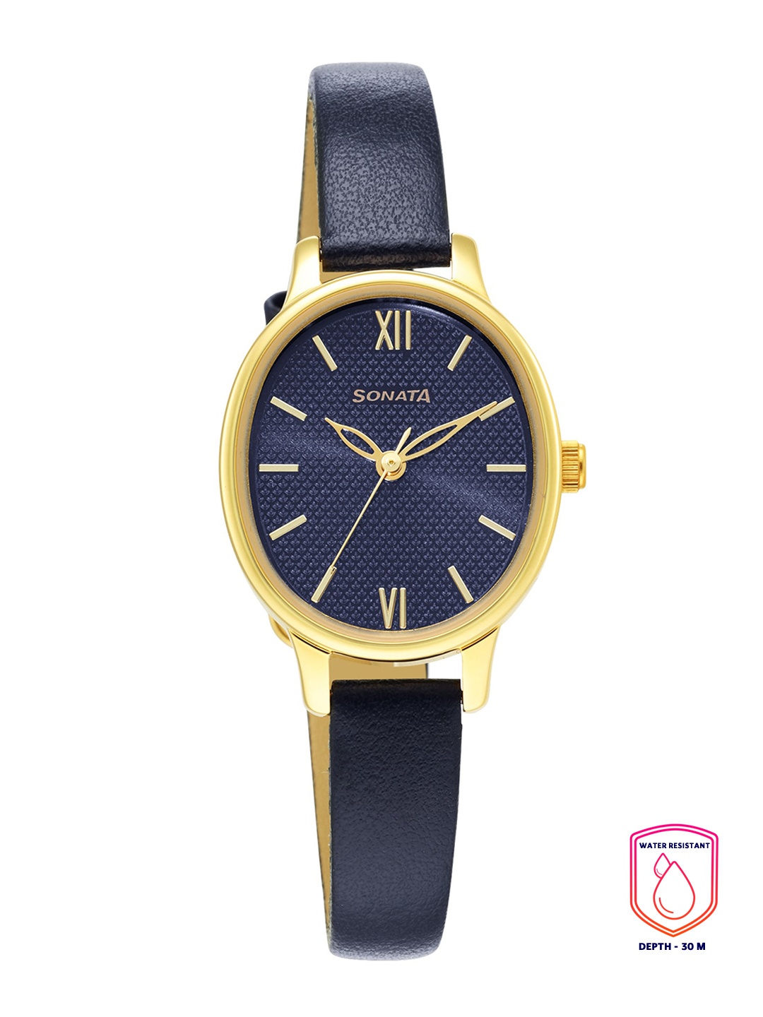 

Sonata Women Blue Brass Dial & Blue Leather Straps Analogue Watch 8179YL02