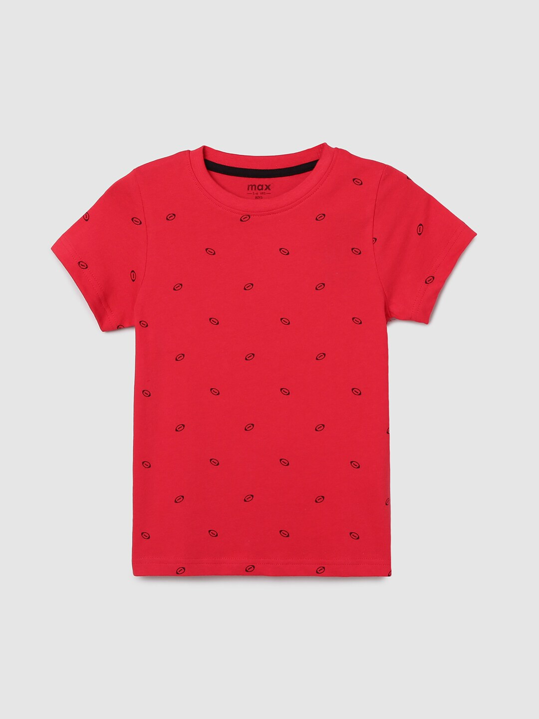

max Boys Red Printed Tropical T-shirt