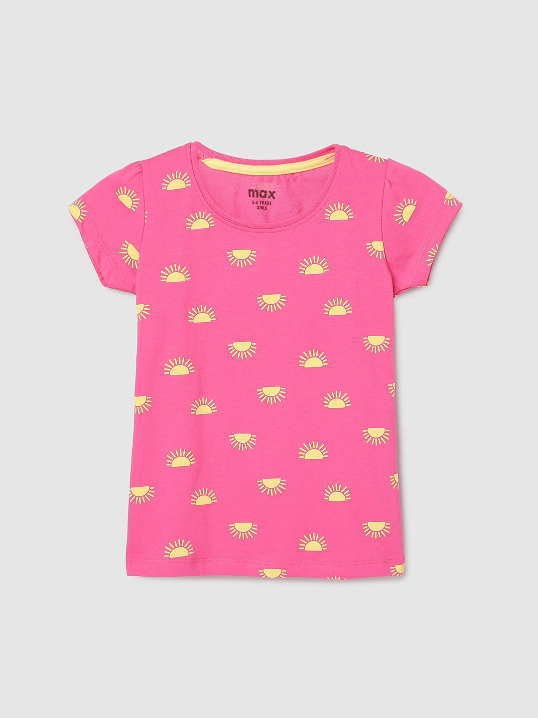 

Max Girls Fuchsia Sun Printed T-shirt