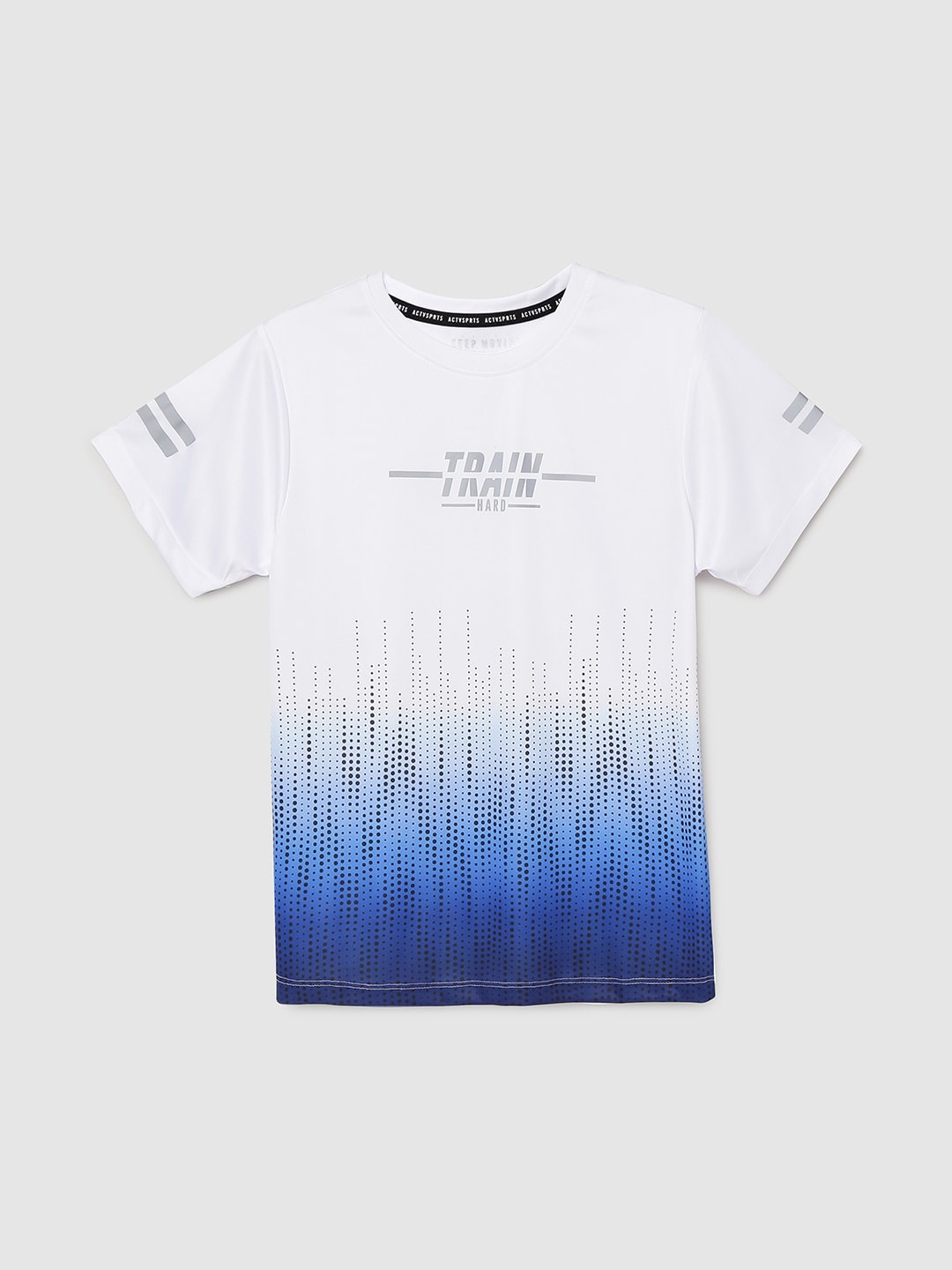 

max Boys White & Blue Tie and Dye Dyed T-shirt