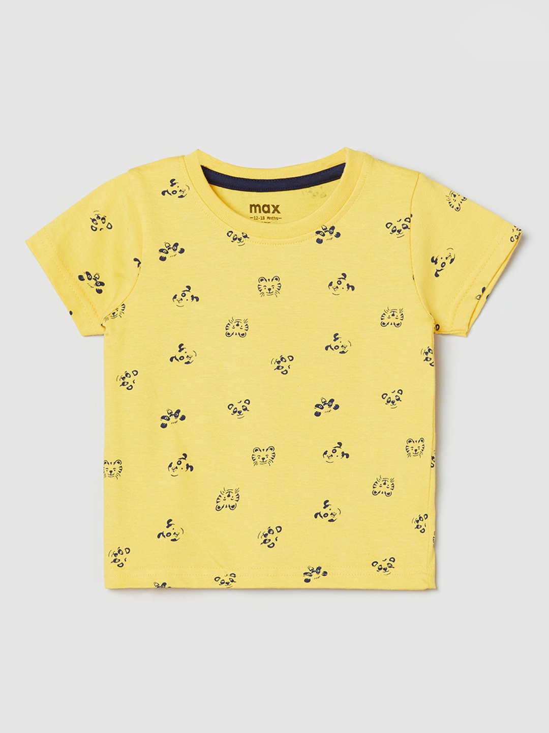 

max Boys Multicoloured Printed T-shirt, Yellow