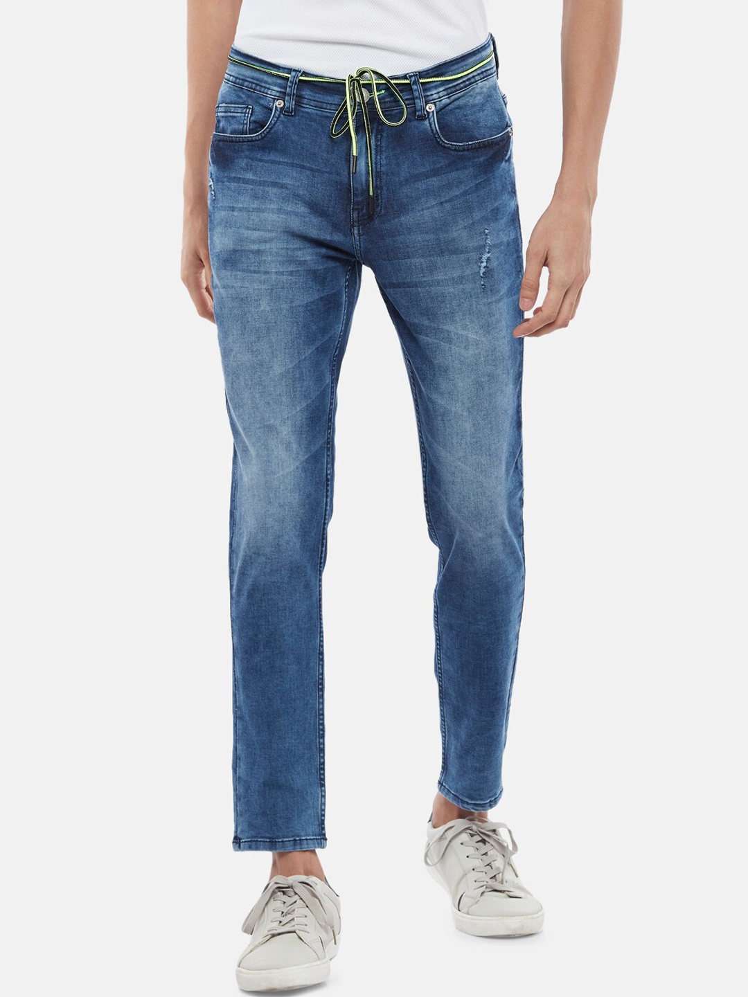 

People Men Blue Skinny Fit Heavy Fade Jeans