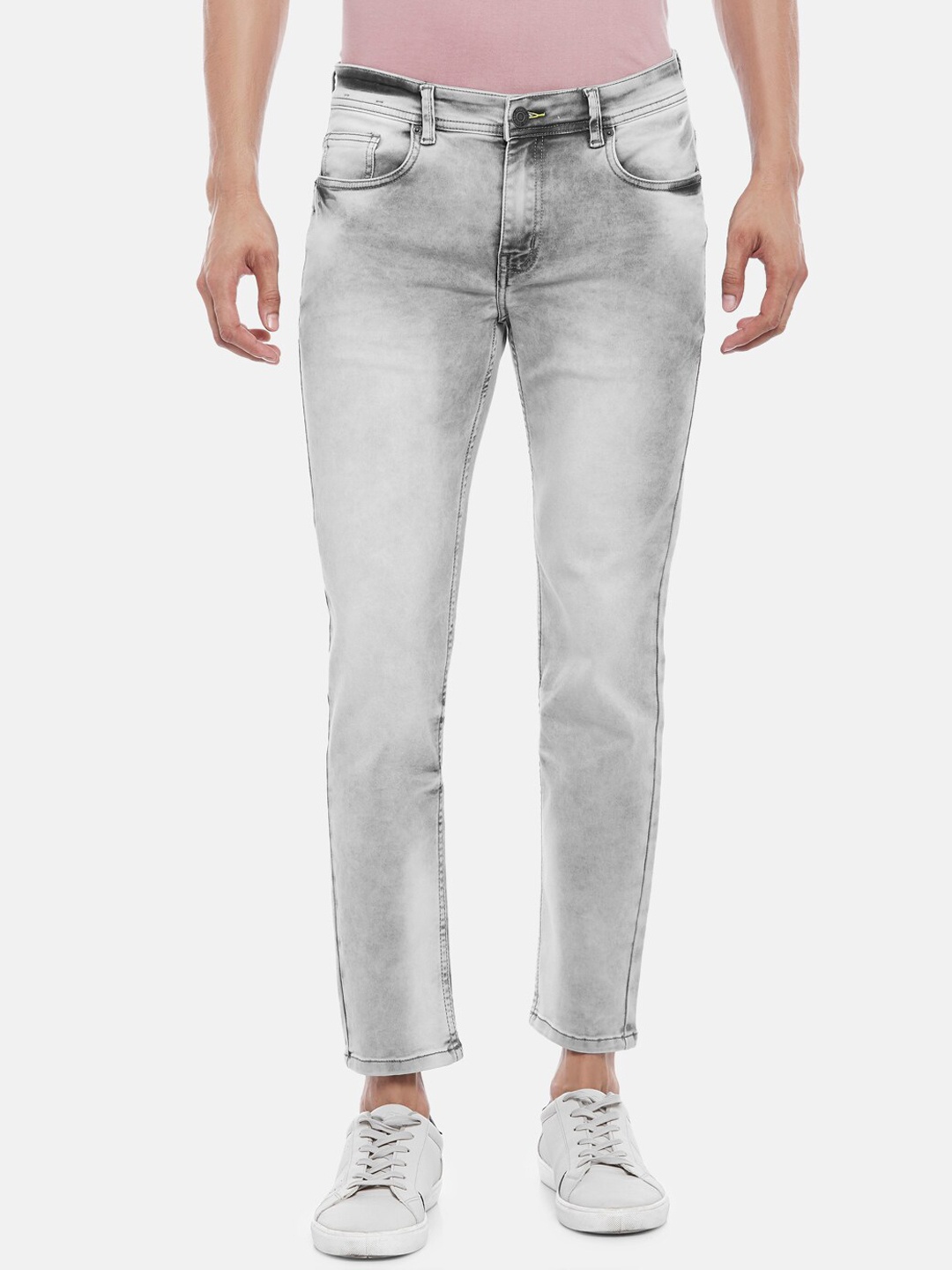 

People Men Grey Skinny Fit Heavy Fade Jeans