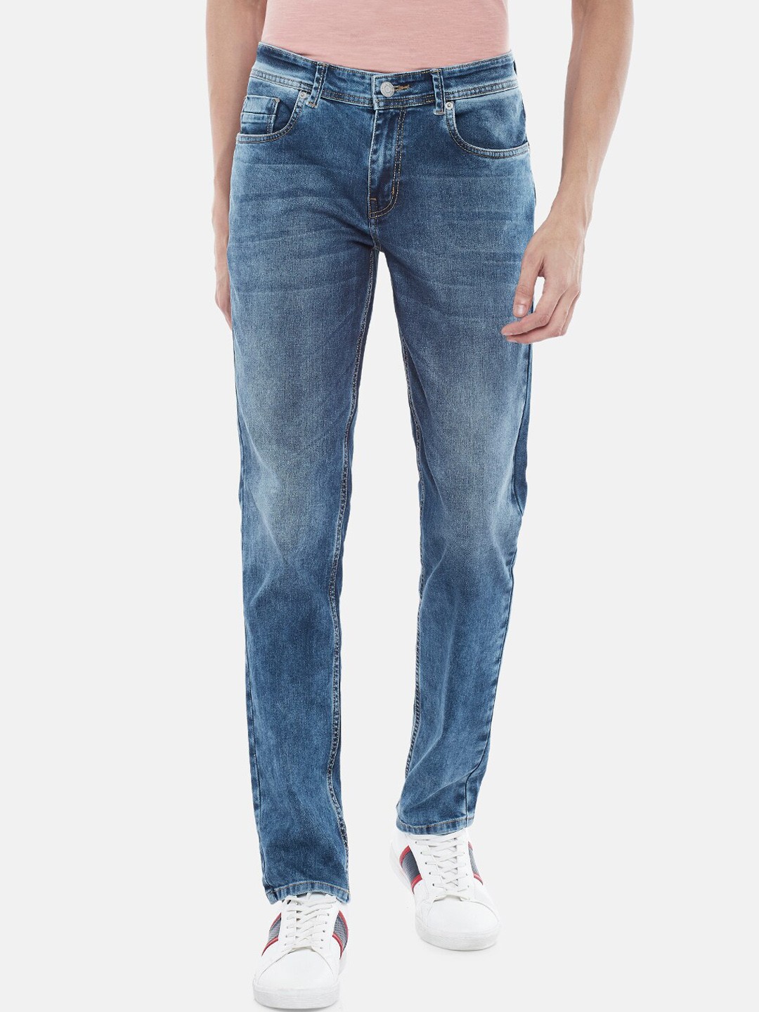 

People Men Blue Slim Fit Light Fade Cotton Jeans