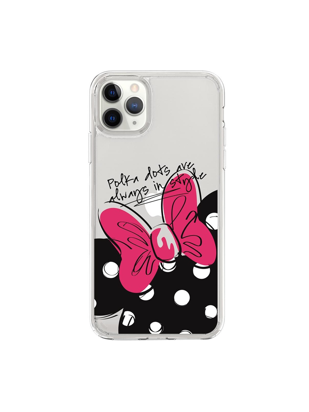 

macmerise Transparent & Pink Printed iPhone 11 Pro Max Back Cover