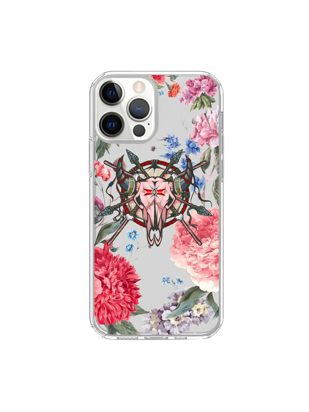 

macmerise White & Red Floral Symmetry iPhone 12 Pro Back Case