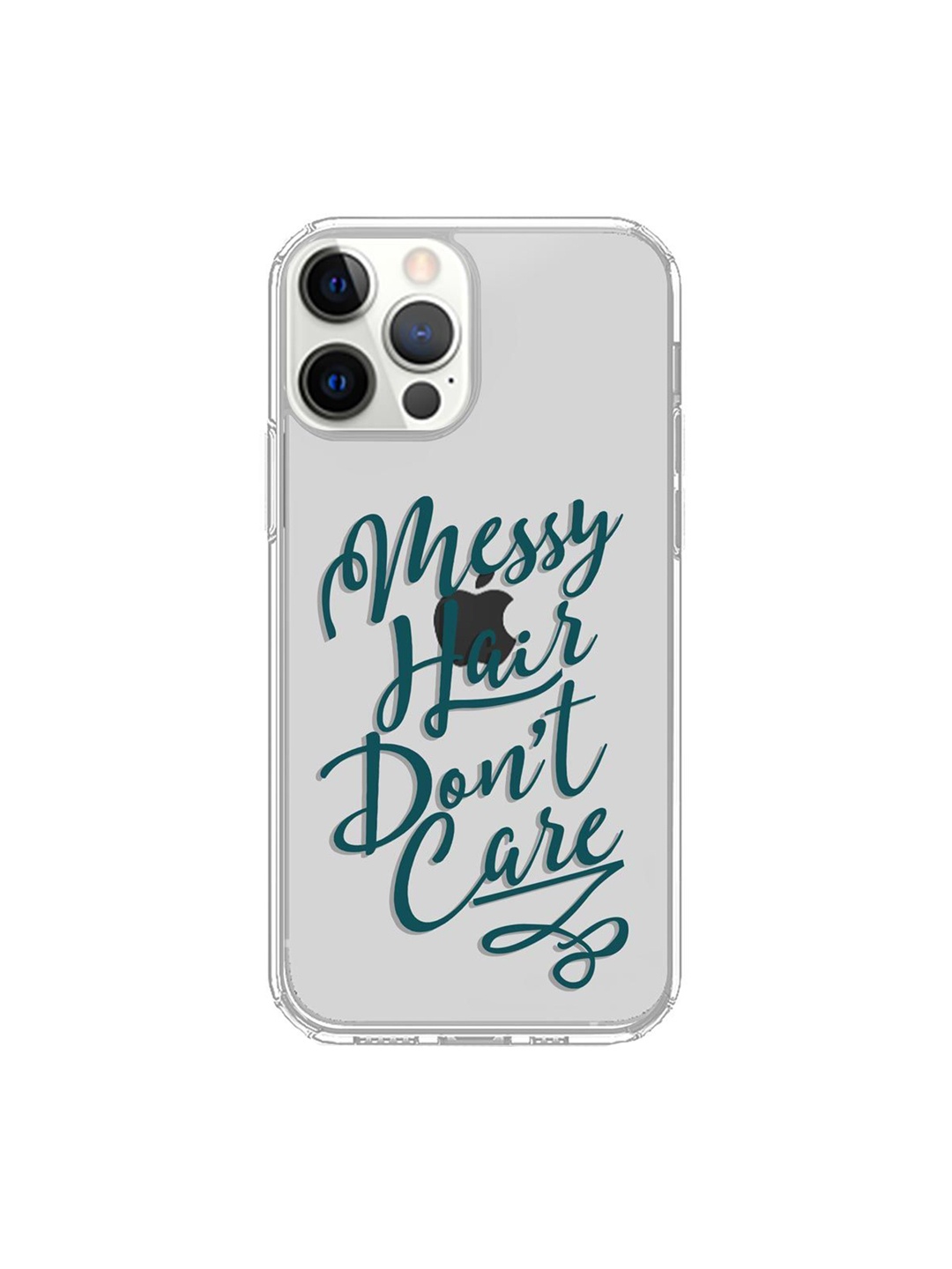 

macmerise Transparent & Green Messy Hair Dont Care Printed iPhone 12 Pro Max Back Case