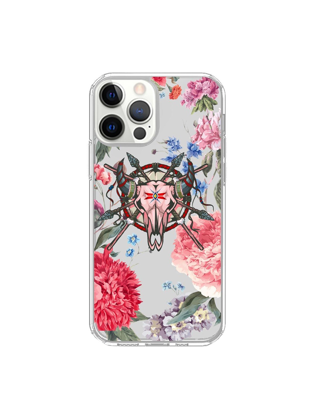 

macmerise Red & Pink Printed Floral Symmetry iPhone 12 Pro Max, Multi