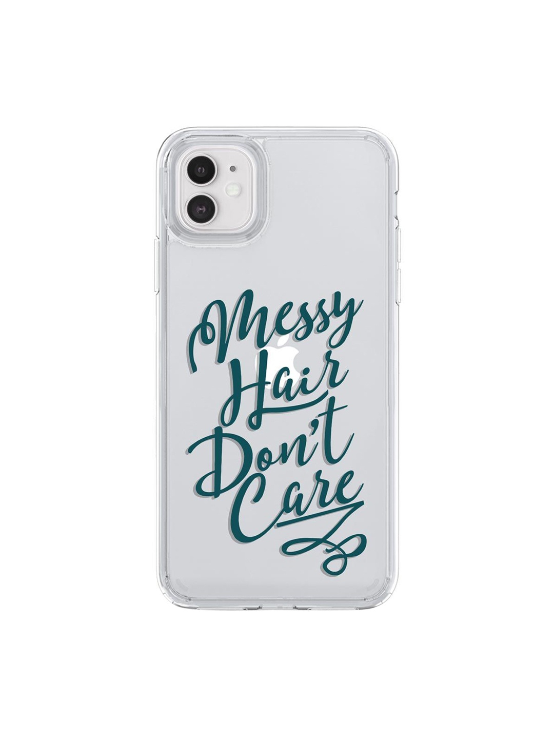 

macmerise Transparent & Green Messy Hair Dont Care Printed iPhone 11 Back Case