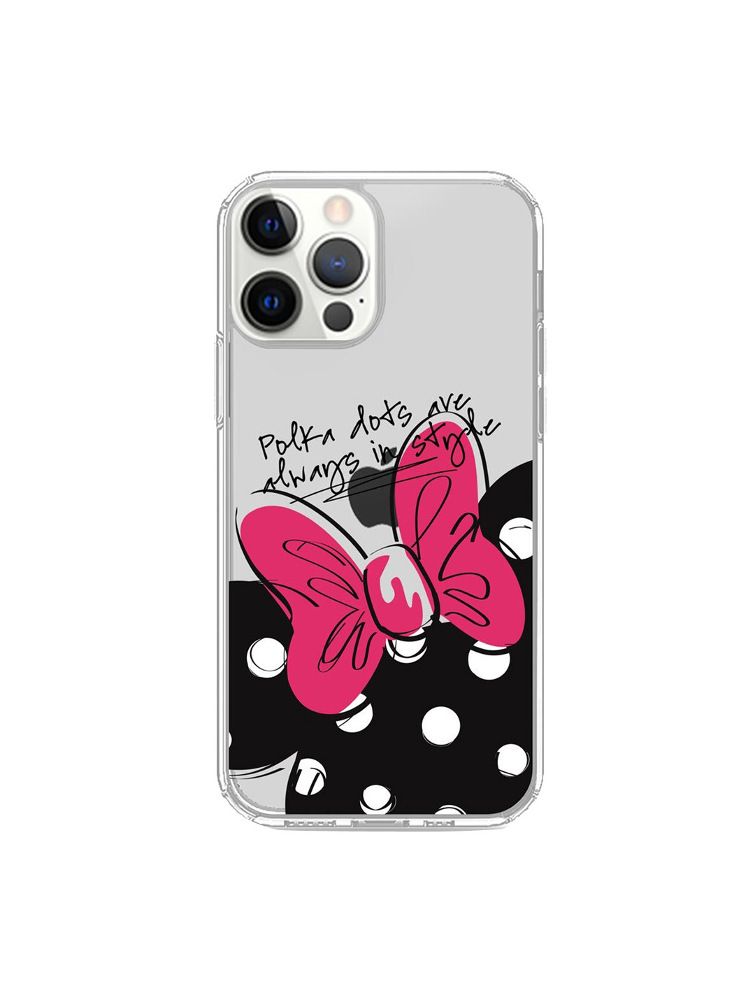 

macmerise Transparent & Black Polka Minnie iPhone 12 Pro Max Back Case