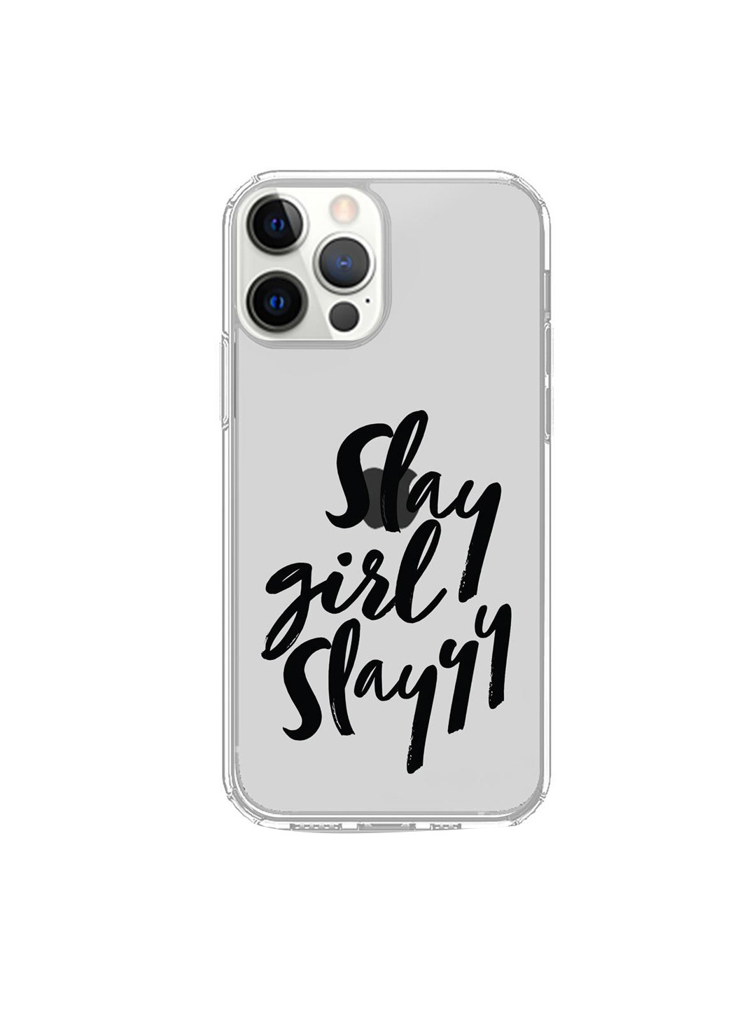 

macmerise Transperant & Black Slay girl Slay iPhone 12 Pro Phone Case, Transparent