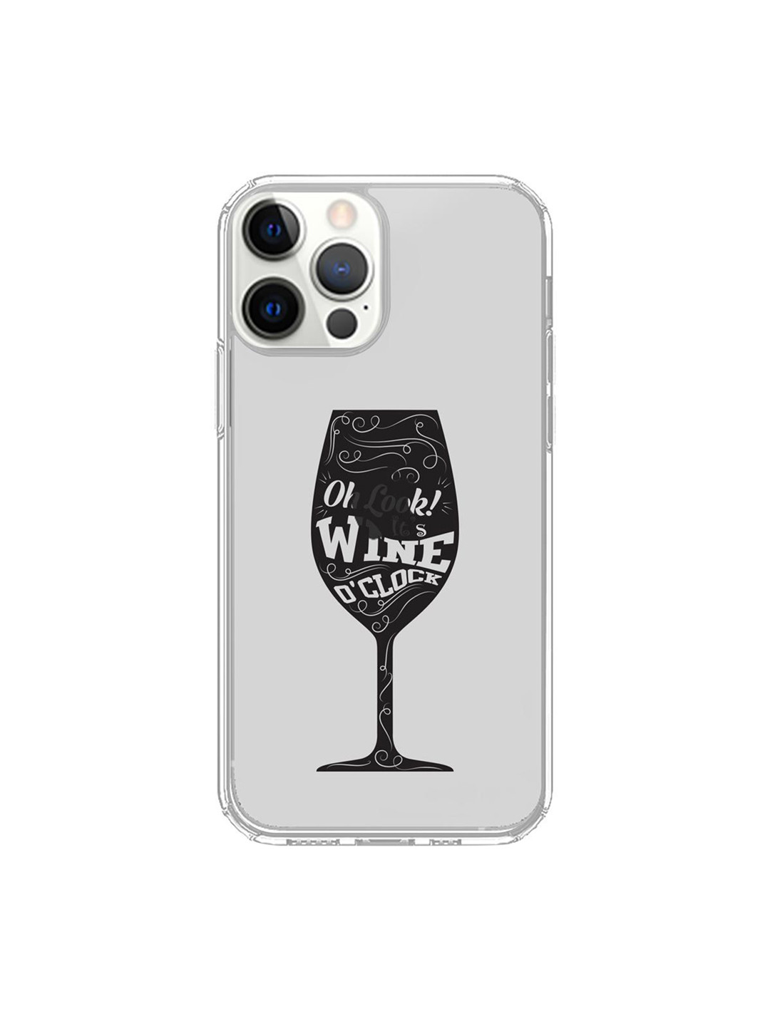 

macmerise Transparent & Black Wine o clock Printed iPhone 12 Pro Max Phone Case