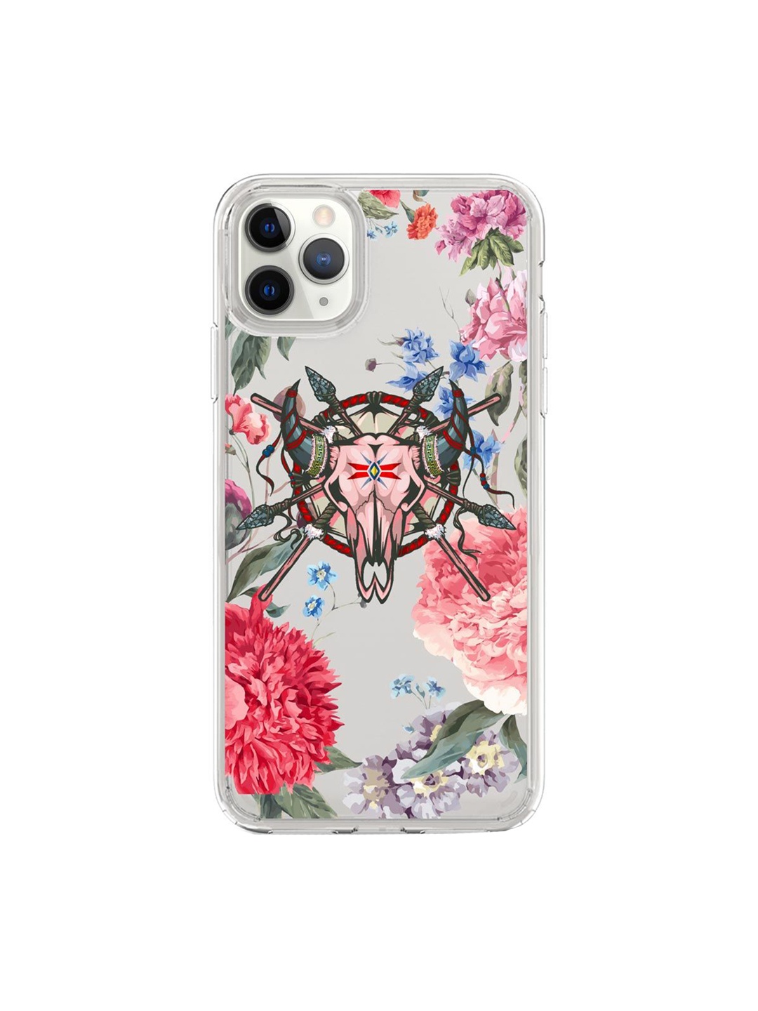 

macmerise Transparent & Pink Floral Symmetry iPhone 11 Pro Max Back Case
