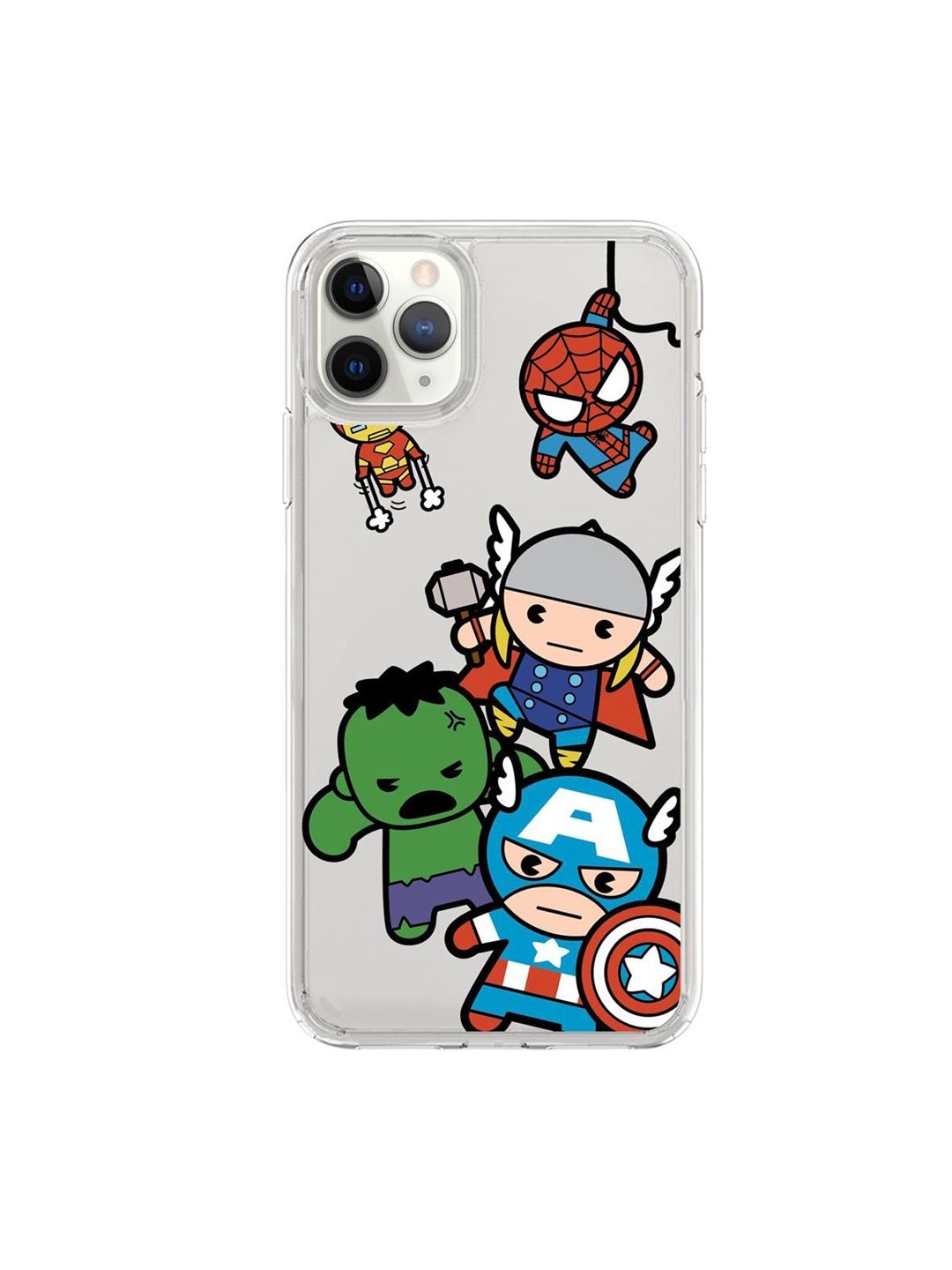

macmerise Transparent & Red Kawaii Art Marvel Comics iPhone 11 Pro Phone Case