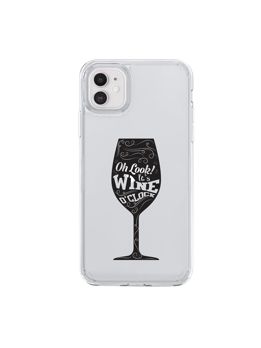 

macmerise Transparent & Black Wine O Clock iPhone 11 Phone Case