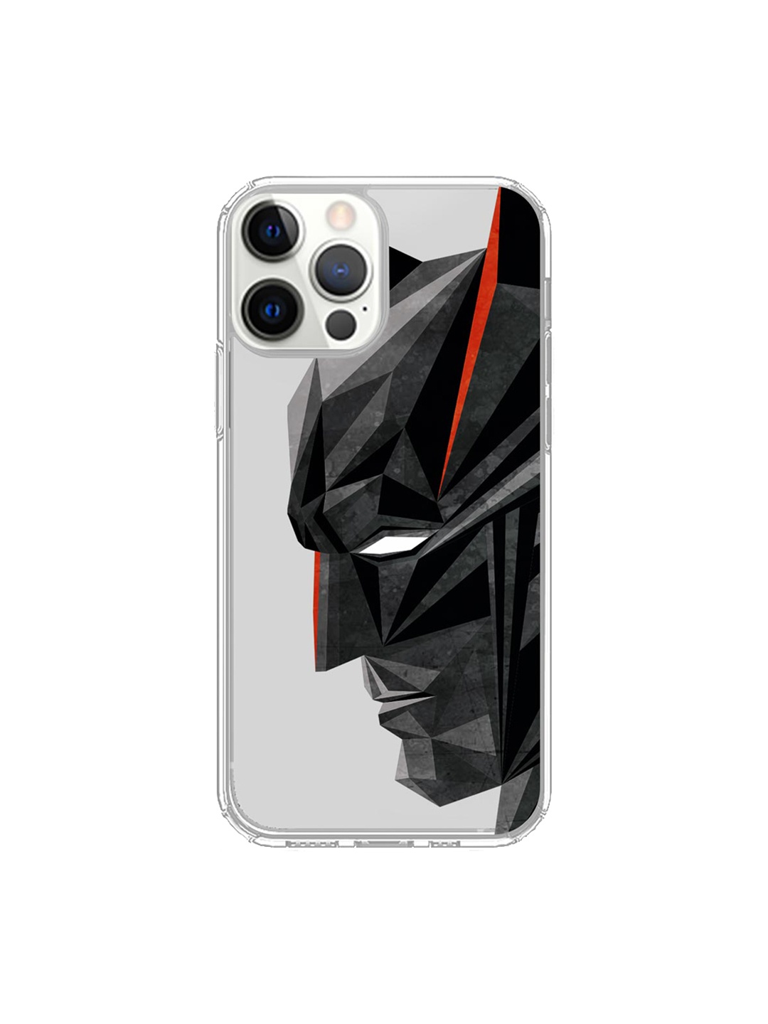 

macmerise Transparent & Black Batman Geometric iPhone 12 Pro Back Case, Multi