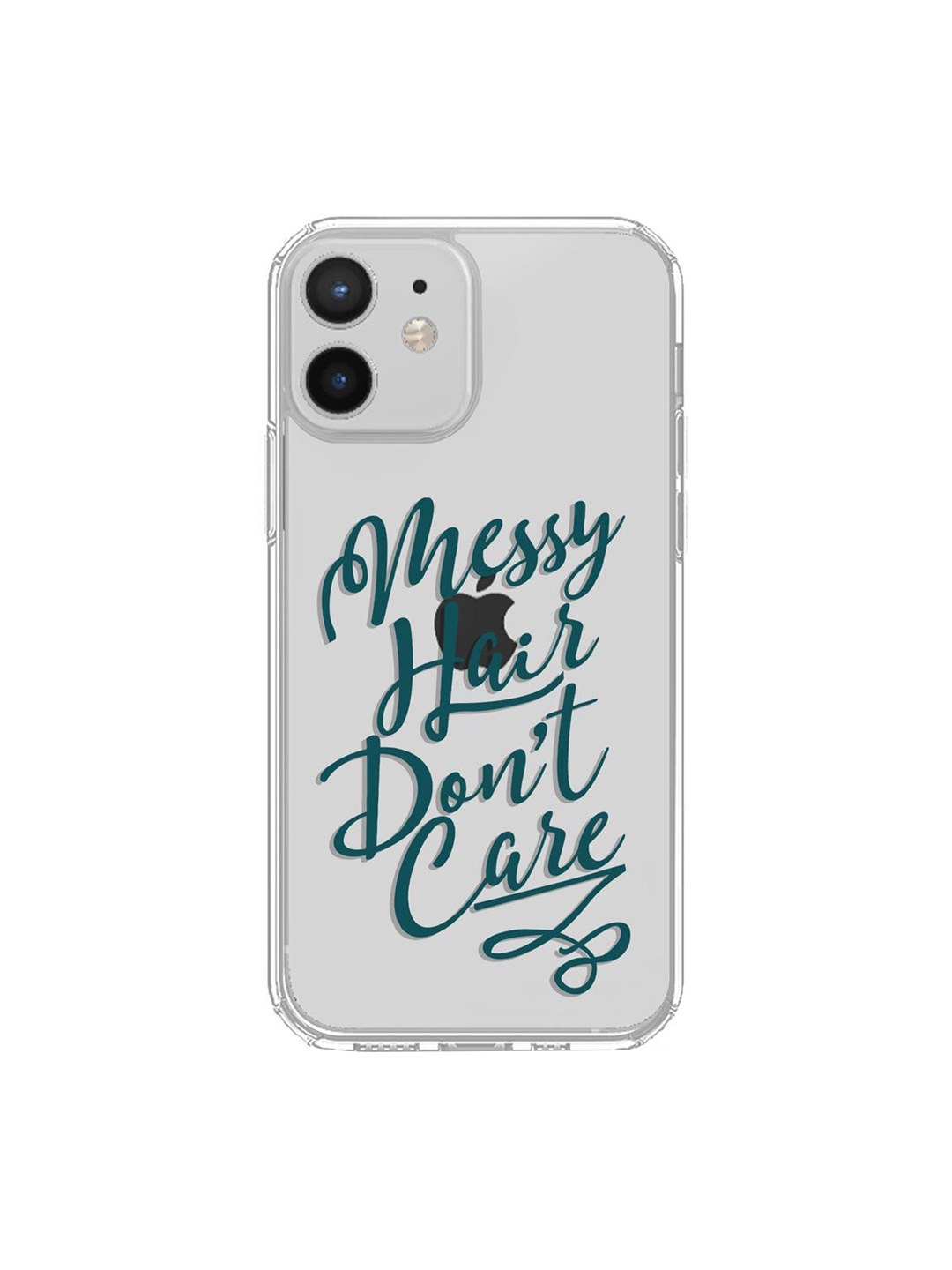 

macmerise Transparent & Green Messy Hair Dont Care iPhone 12 Mini Phone Case, Multi