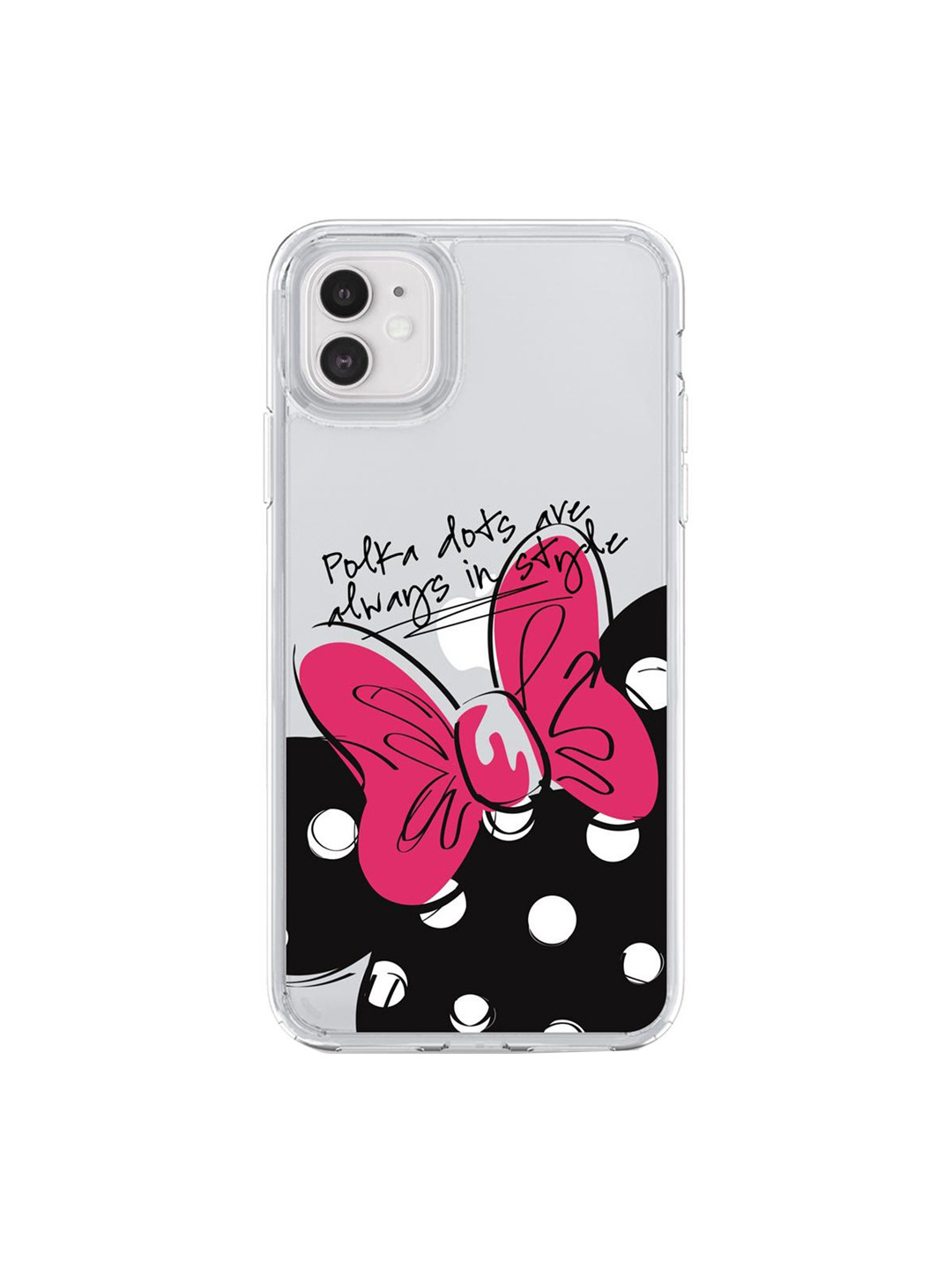 

macmerise Transparent & Pink Polka Minnie iPhone 11 Phone Case