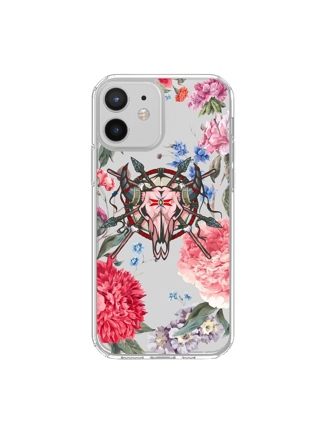 

macmerise Transparent & Pink Floral Symmetry IPhone 12 Mini Back Case
