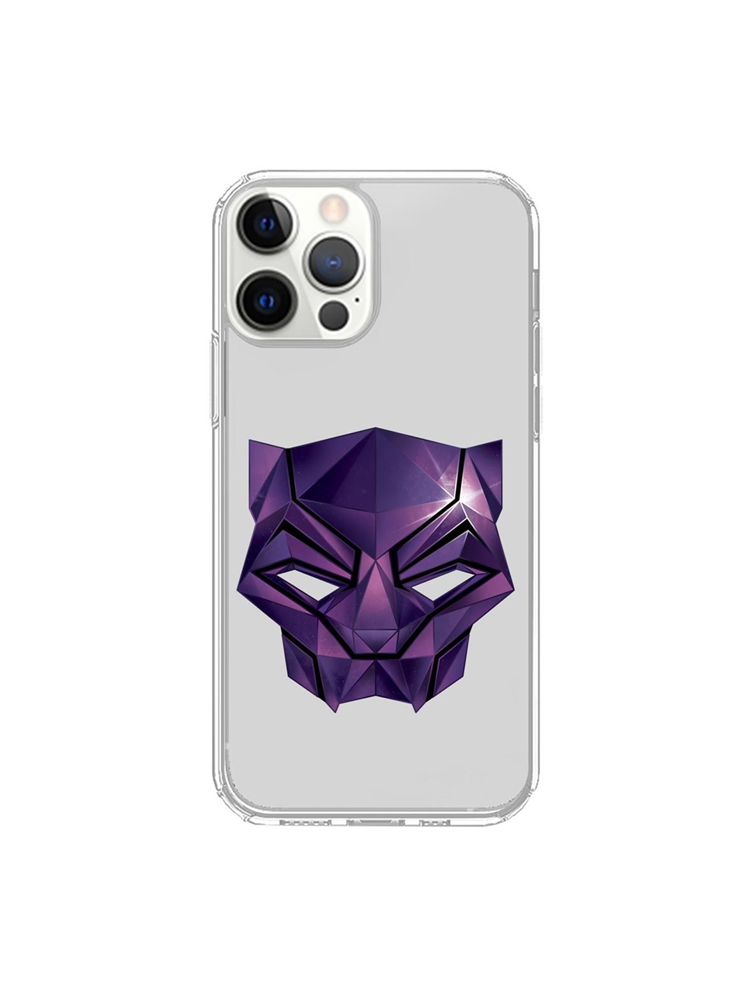 

macmerise Transparent & Purple Black Panther Logo iPhone 12 Pro Max Phone Case, Multi