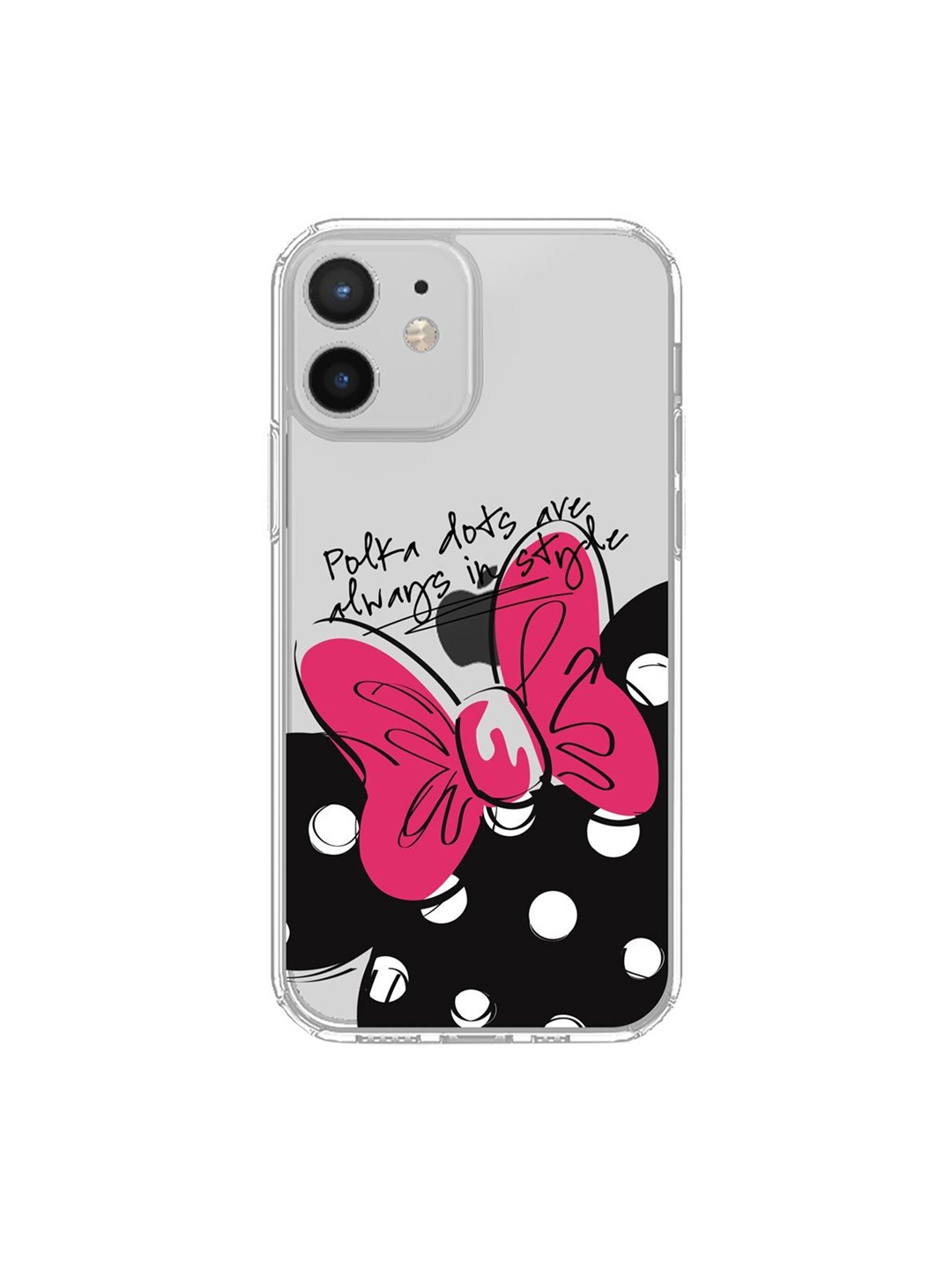 

macmerise Transparent & Pink Minnie Logo iPhone 12 Mini Phone Case