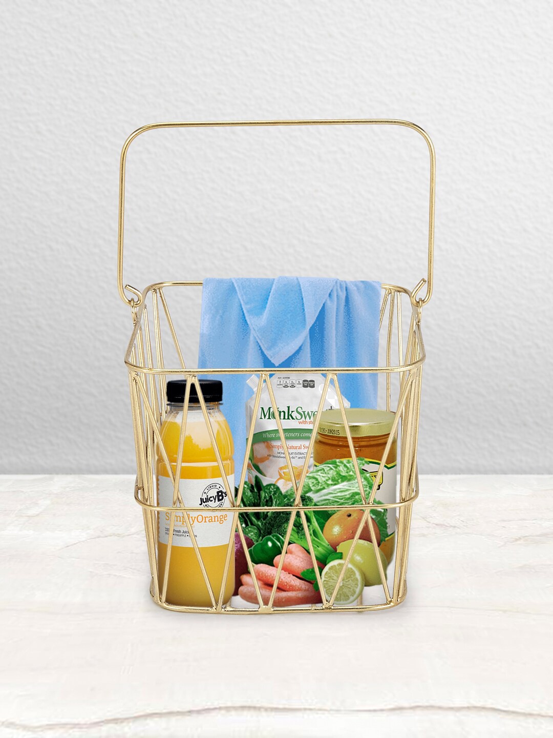 

Living scapes by Pantaloons Gold-Toned Metal Wire Container