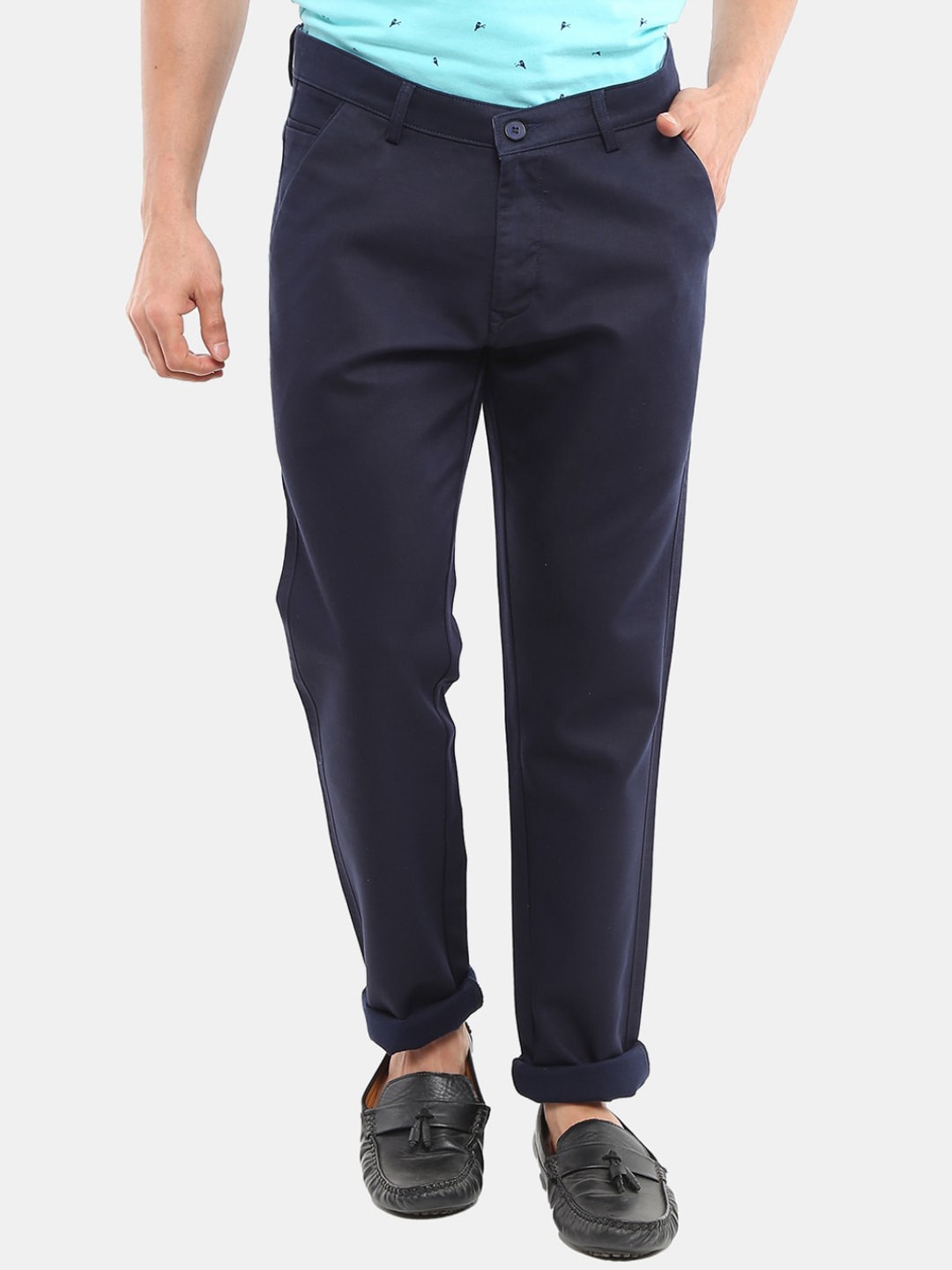 

V-Mart Men Blue Slim Fit Cotton Chinos Trousers