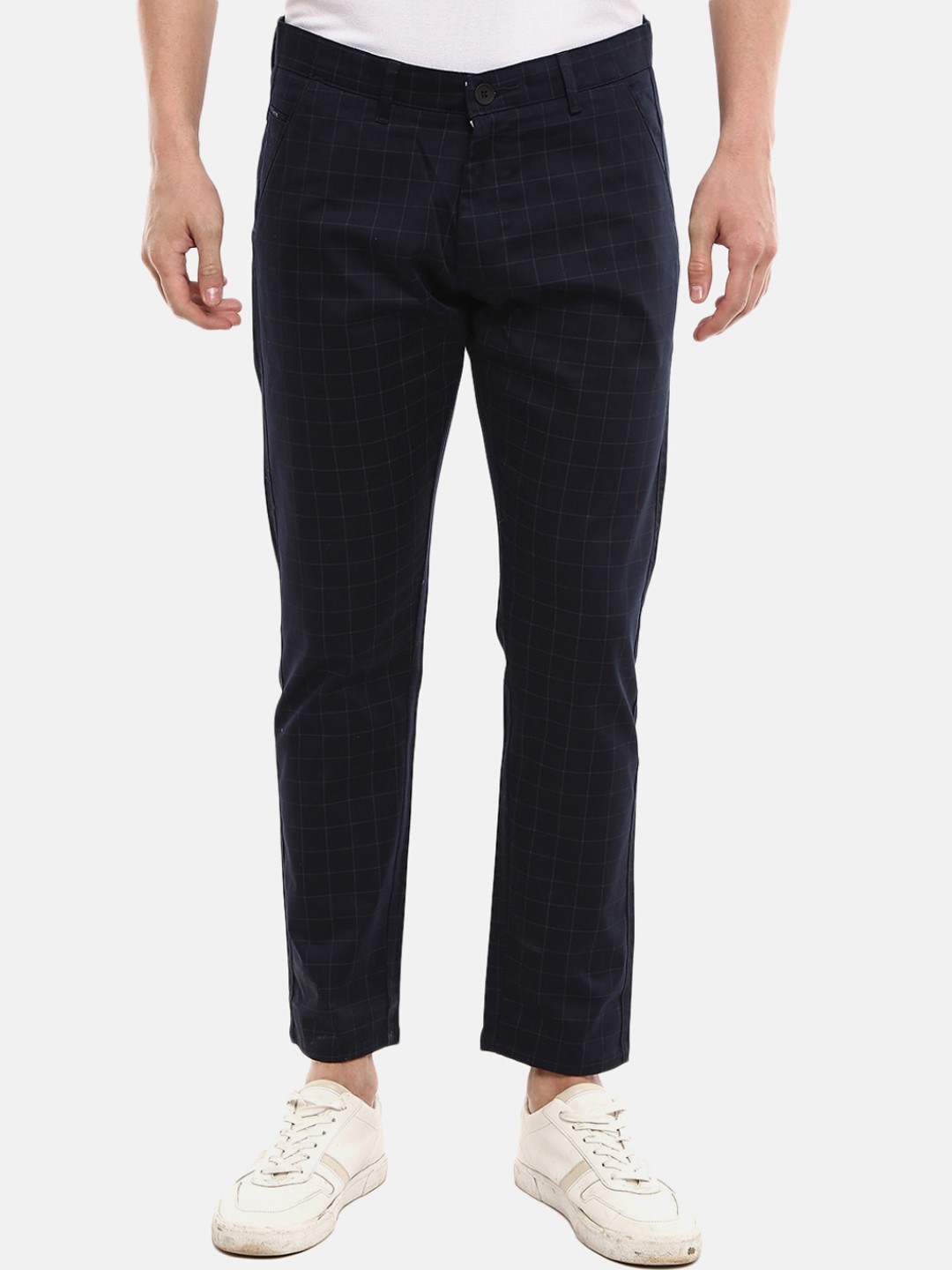 

V-Mart Men Blue Checked Slim Fit Trouser