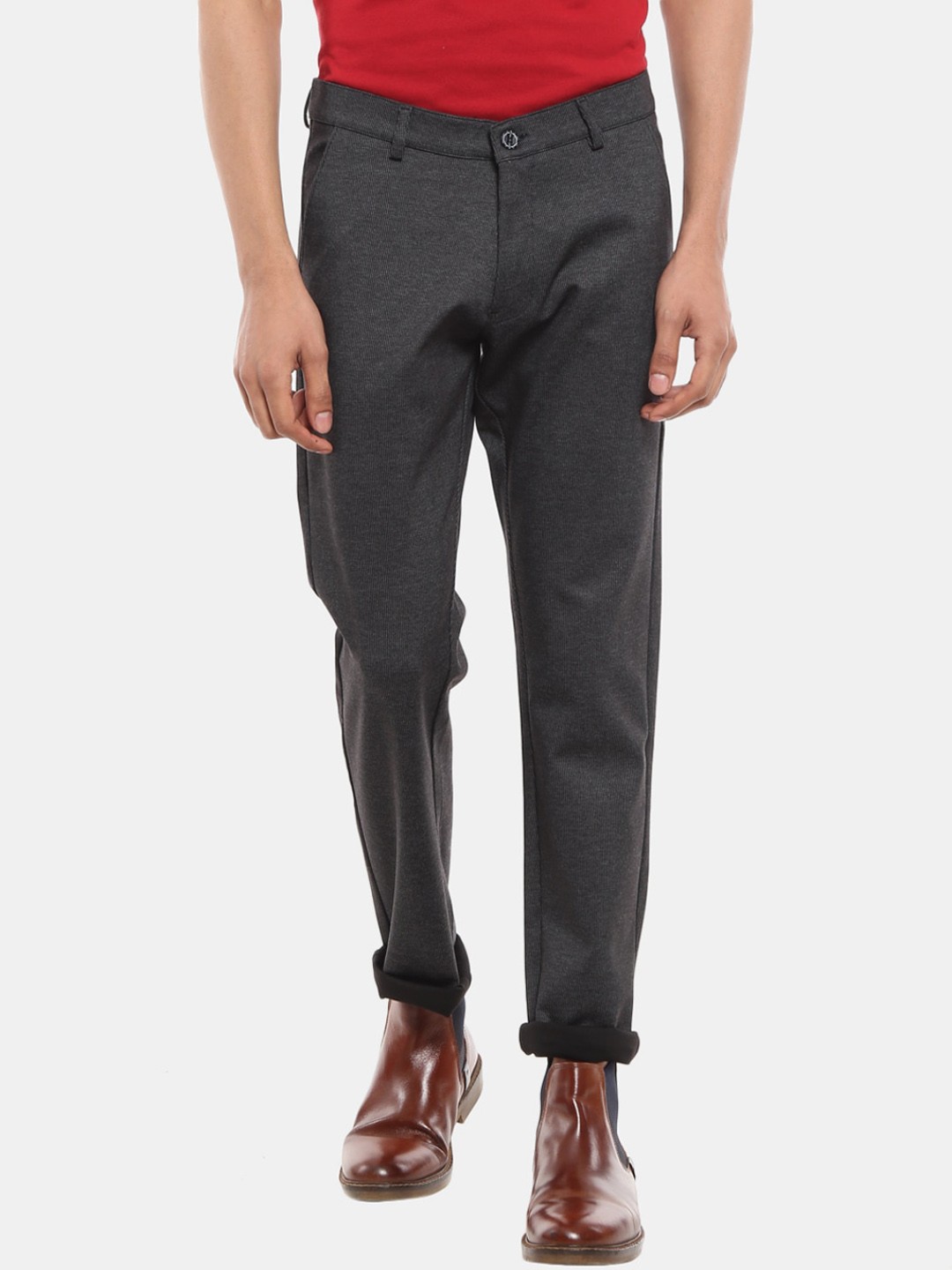 

V-Mart Men Grey Slim Fit Trousers